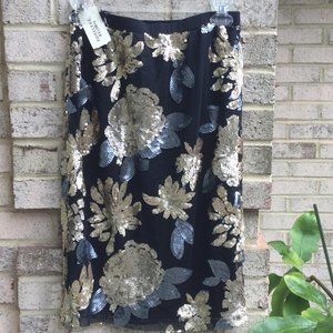 Forever 21 Colorful Sequin Floral Midi Skirt